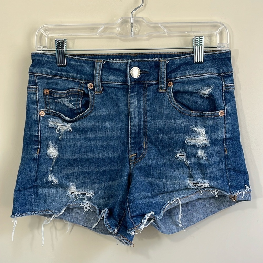 American Eagle Women’s Hi Rise Shortie Jean Shorts Size 6